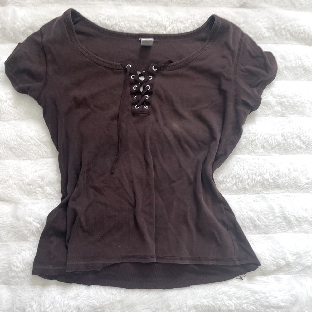 brown tied top